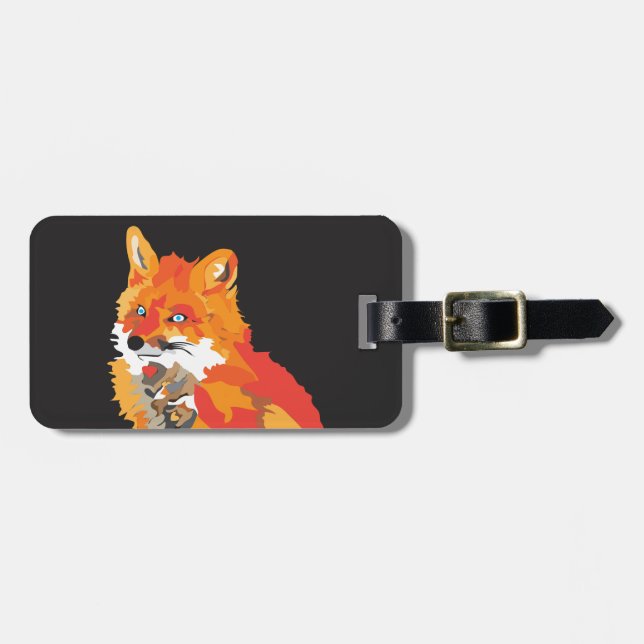 Cool Funky Fox Luggage Tag (Front Horizontal)