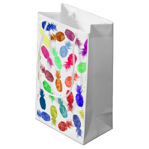 Cool Funky Funny Watercolor Pineapple Pattern Small Gift Bag