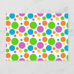 Cool Funky Multicolored Polka Dot Pattern Circle Postcard