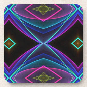 Cool Funky Neon Fluorescent Coloured Pattern Coaster