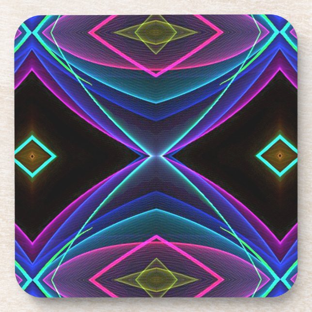 Cool Funky Neon Fluorescent Coloured Pattern Coaster (Front)