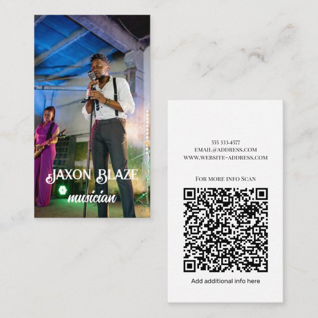 Cool Funky Urban Musician & Songwriter Add Photo  Business Card (Front/Back)