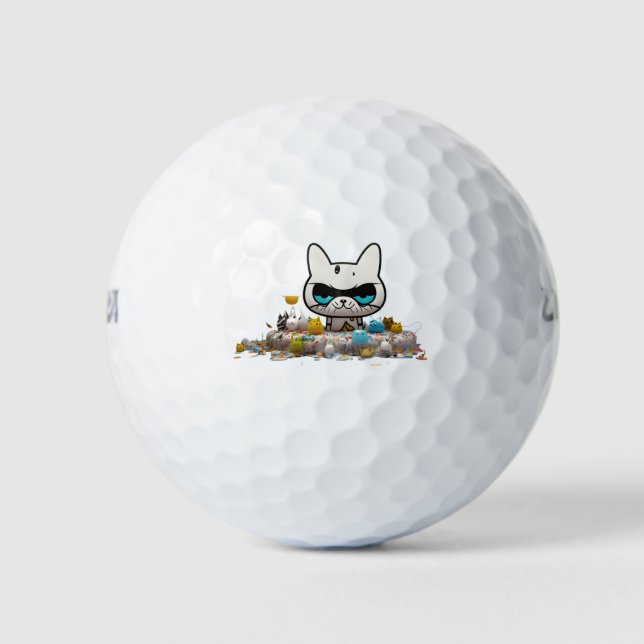 Cool funny alien monster cat golf balls (Front)