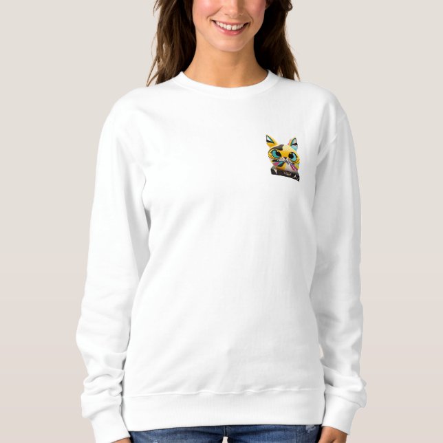Cool funny alien monster cat sweatshirt (Front)