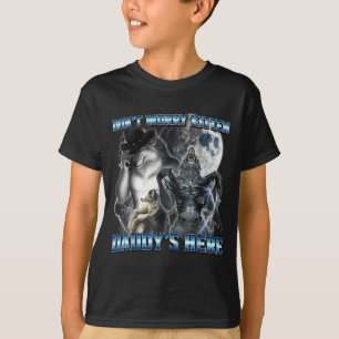 Cool Funny Alpha Wolf Meme Don't Worry Kitten Dadd T-Shirt