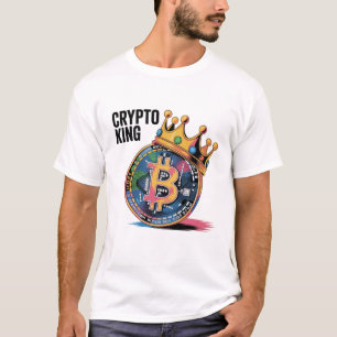 Cool Funny Bitcoin Crypto Coin Wearing Crown T-Shirt