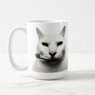 Cool Funny Cat Meme Smoking Cat cigarette Coffee Mug