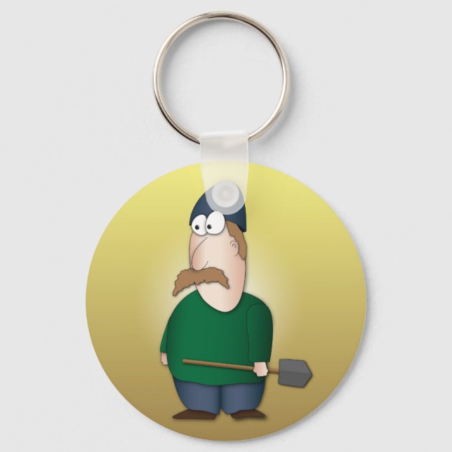 Cool funny Farmer cartoon Key Ring (Front)