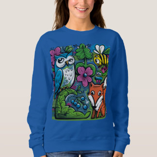 Cool Funny Forest Animals Graffiti Art Sweatshirt