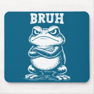 Cool Funny Frog Bruh Meme Sarcastic Animal Mouse Mat