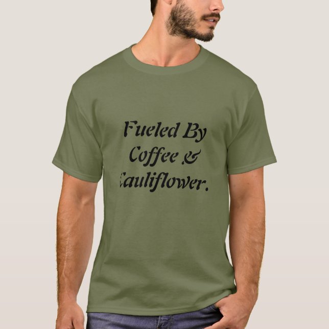 Cool Funny Fuelled By Coffee & Cabbage Men’s  T-Shirt (Front)