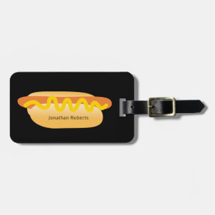 Cool Funny Hot Dog Novelty Custom Name Luggage Tag