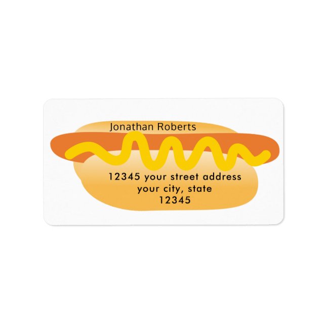 Cool Funny Hot Dog Novelty Return Address Label (Front)
