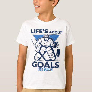 Cool Funny Life Goals And Ists Ice Hockey Game Tea T-Shirt