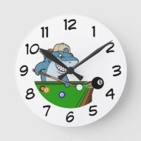 Cool Funny Man Cave Pool Shark Rebel Wall Clocks