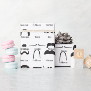 Cool Funny Moustache Diagram Wrapping Paper