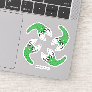 Cool funny nerdy caterpillar with glasses