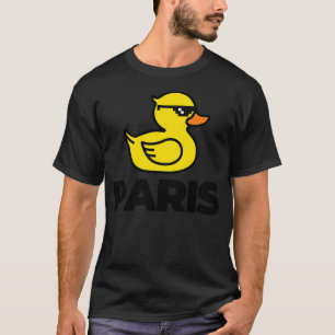 Cool Funny Paris France Yellow Duck Cartoon Fashio T-Shirt