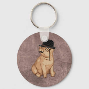 Cool funny piglet investigator cartoon key ring