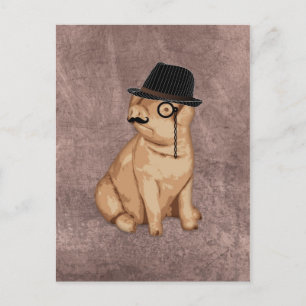 Cool funny piglet investigator cartoon postcard