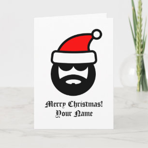 Cool funny Santa Claus cartoon Merry Christmas Card