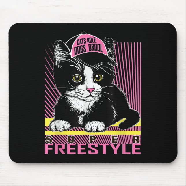 Cool Funny Sarcastic Cats Meme Quotes Cartoon Grap Mouse Mat (Front)
