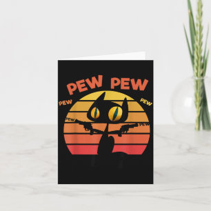 Cool Funny Sarcastic Pew Pew Halloween Black Cat Card