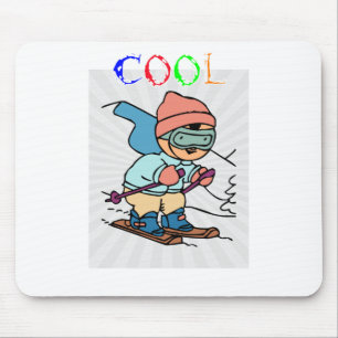 Cool Funny Skier   skiing designs   skiing funny Mouse Mat