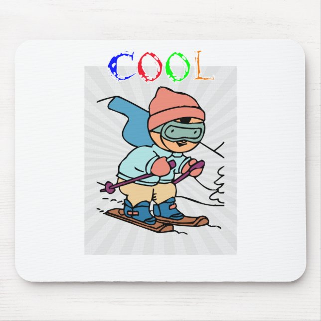 Cool Funny Skier | skiing designs | skiing funny Mouse Mat (Front)