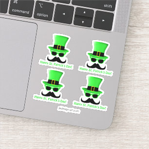 Cool Funny St. Patrick's Day Moustache Top hat Man