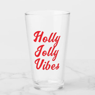 Cool Funny Stylish Modern Merry Christmas beer Glass