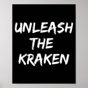 Cool Funny Unleahe Kraken Shirt Novelty Gift Men W Poster