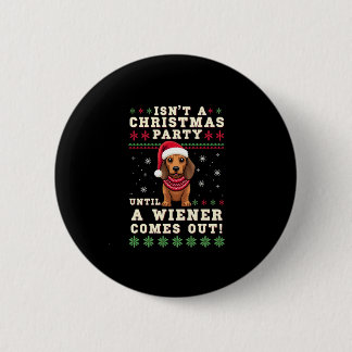 Cool Funny Wiener Dog Christmas Dachshund Holiday  6 Cm Round Badge