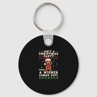 Cool Funny Wiener Dog Christmas Dachshund Holiday  Key Ring