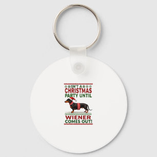 Cool Funny Wiener Dog Christmas Dachshund Holiday Key Ring