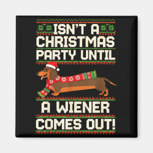 Cool Funny Wiener Dog Christmas Dachshund Holiday Magnet