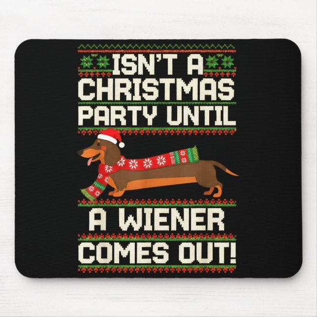 Cool Funny Wiener Dog Christmas Dachshund Holiday  Mouse Mat (Front)
