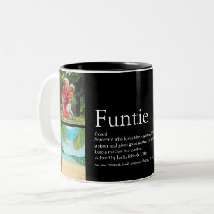 Cool Funtie Aunt Auntie Definition Photo Collage Two-Tone Coffee Mug
