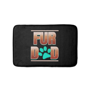 Cool Fur Dad With Cat Paw On Purrsday Bath Mat