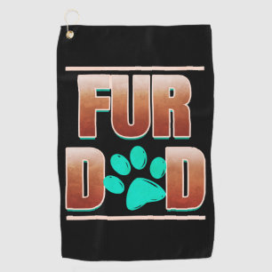 Cool Fur Dad With Cat Paw On Purrsday Golf Towel