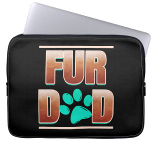 Cool Fur Dad With Cat Paw On Purrsday Laptop Sleeve