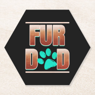 Cool Fur Dad With Cat Paw On Purrsday Paper Coaster