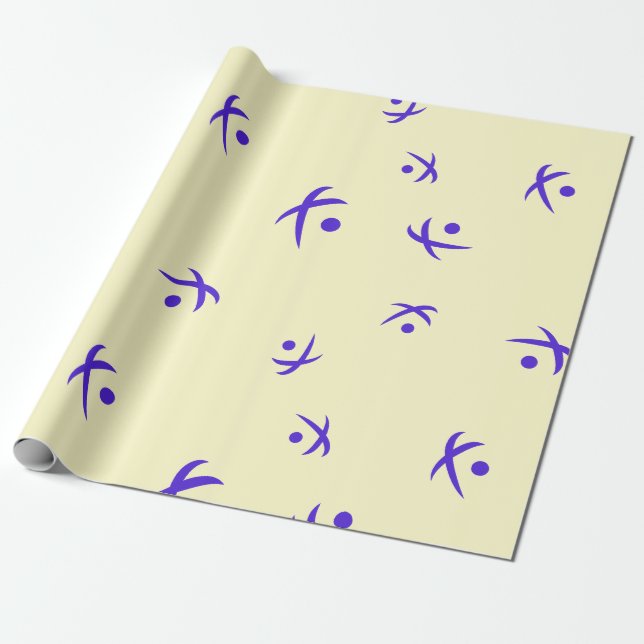 Cool Fusion Cryptocurrency Coin Sign Pattern Wrapping Paper (Unrolled)