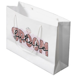 Cool future Groom engagement party Large Gift Bag