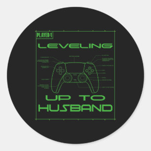 Cool Future Husband For Men Boys Groom To Be Gamer Classic Round Sticker
