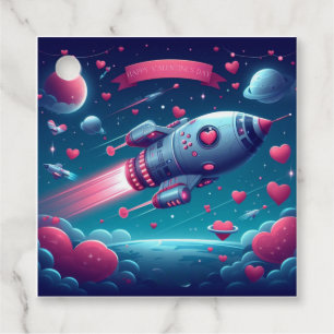 Cool/futuristic spaceship valentine's day favour tags