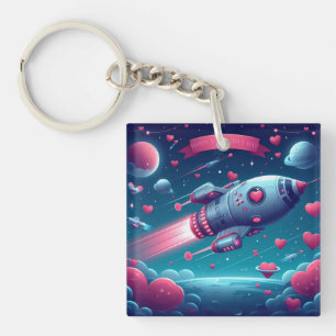 Cool/futuristic spaceship valentine's day key ring