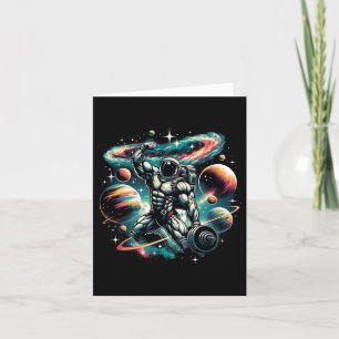 Cool Galaxy Bodybuilder Astronaut On Bodybuilding Card