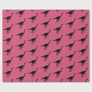Cool Gallimimus Dino Dinosaur Silhouette Wrapping Paper