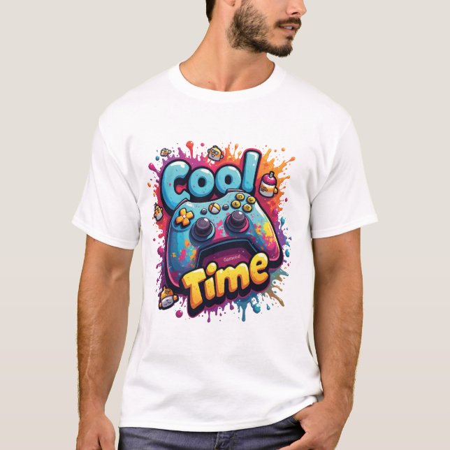 Cool Game Time – Graffiti Gamer Splash Tee (Front)